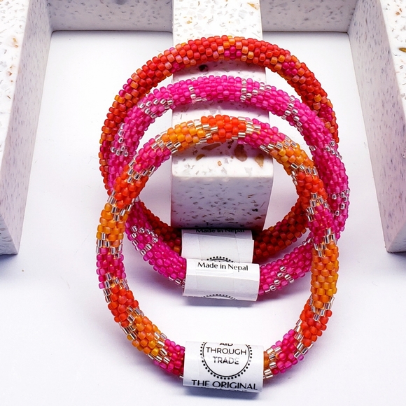CAROUSEL -Original Roll-On® Bracelets, 7" round, made in Nepal #4 (3 pieces) - Picture 1 of 5